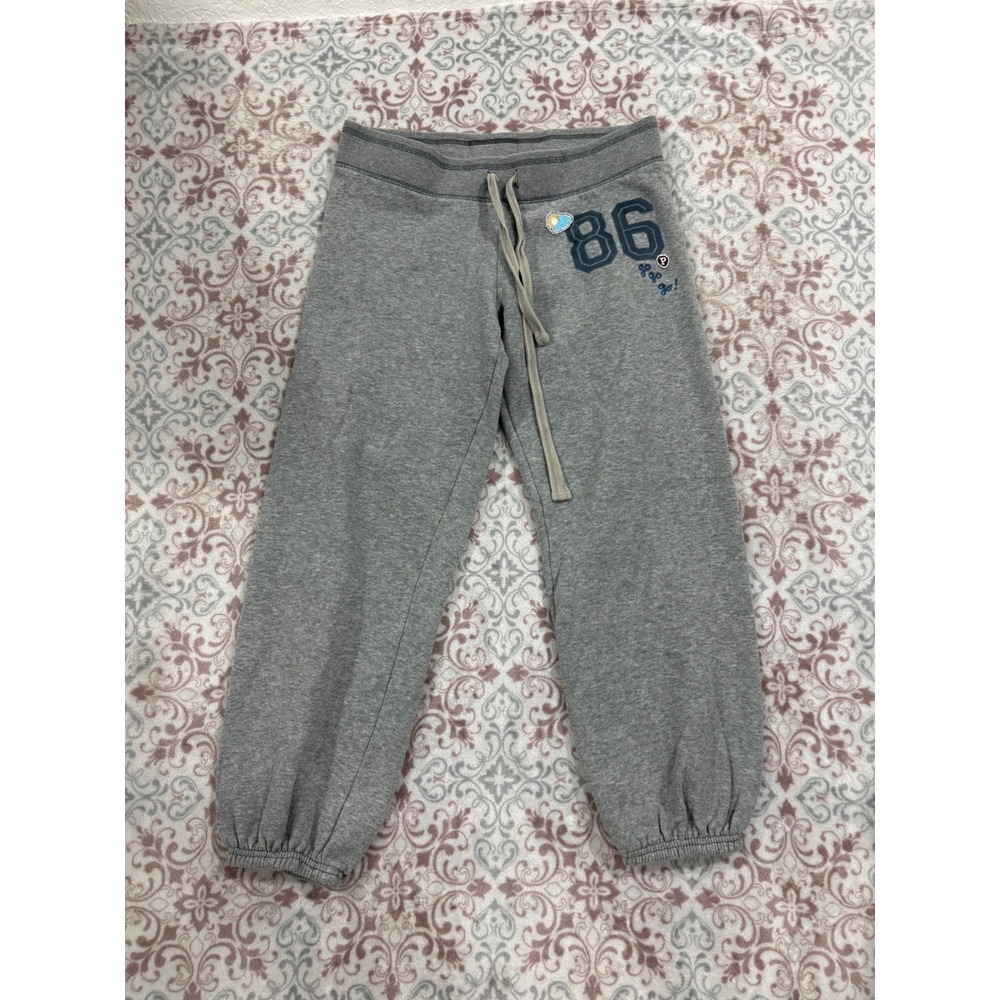 Victorias Secret PINK Gray Fleece Jogger Sweatpants 86 Graphic XS